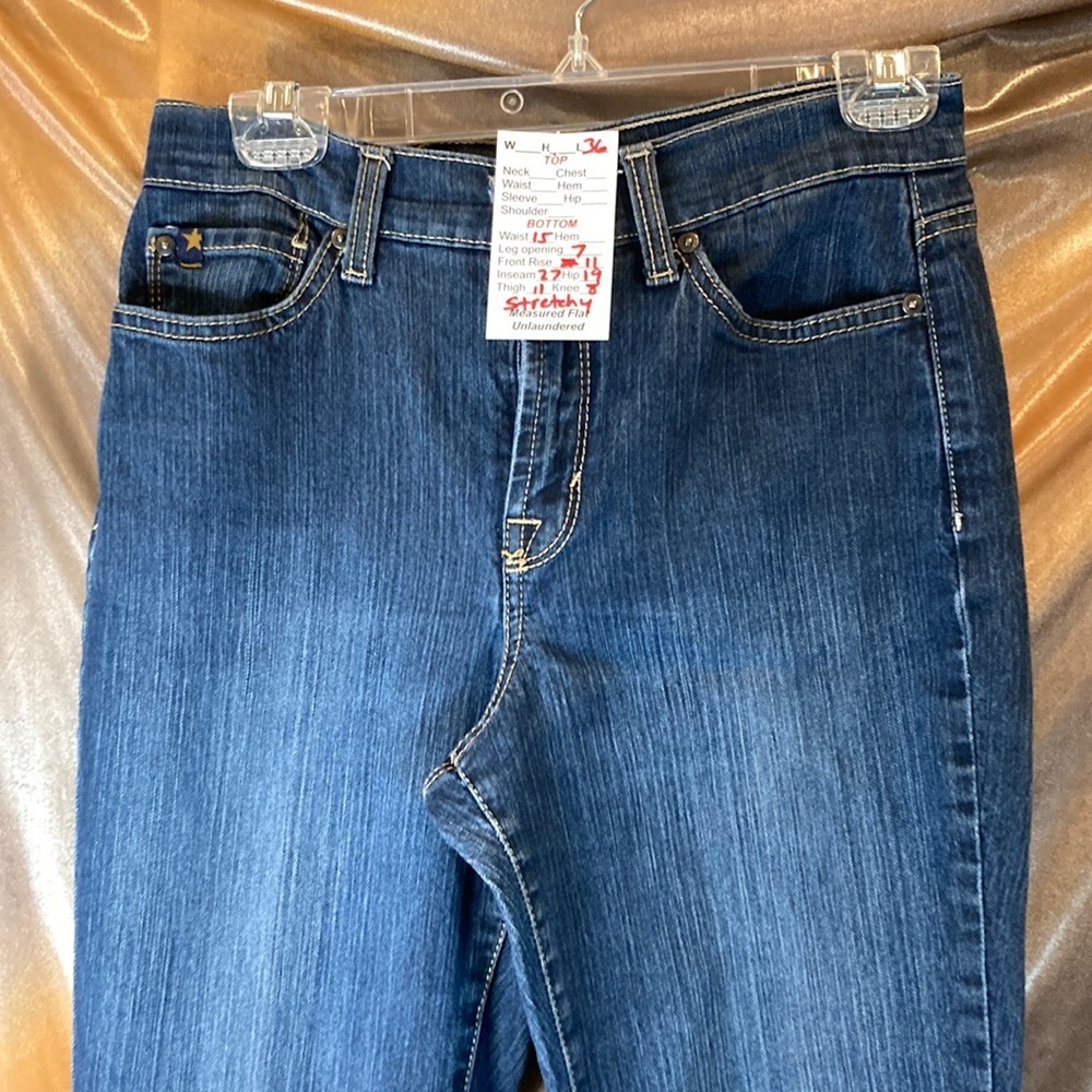 Jeanstar blue jeans size 8 30” waist. Straight leg. Hemmed. Box F